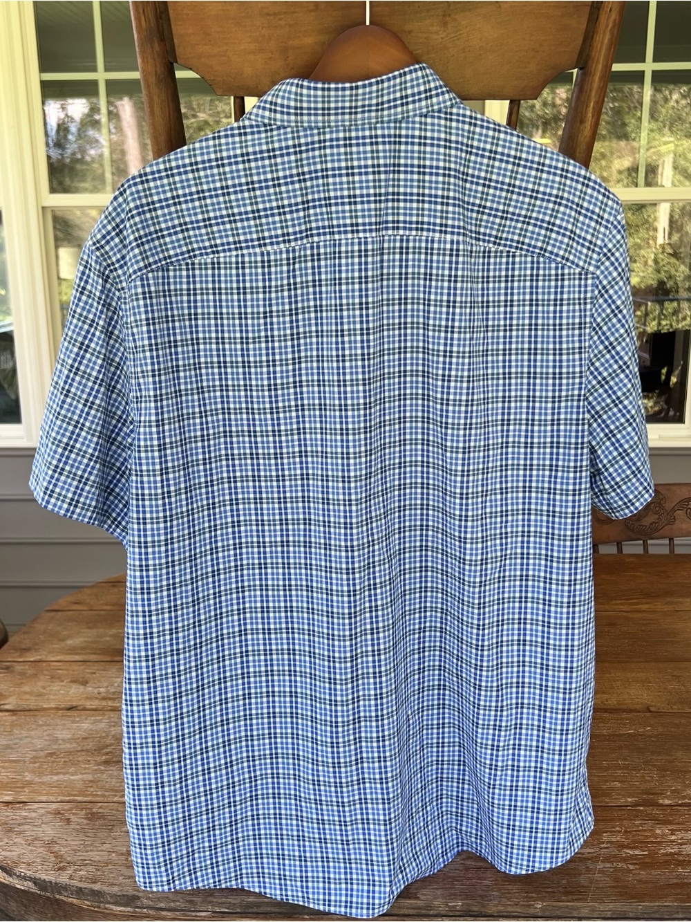UNTUCKit Nealer Plaid Short Sleeve Performance Shirt Slim Fit Blue Green Men XL - Picture 4 of 12